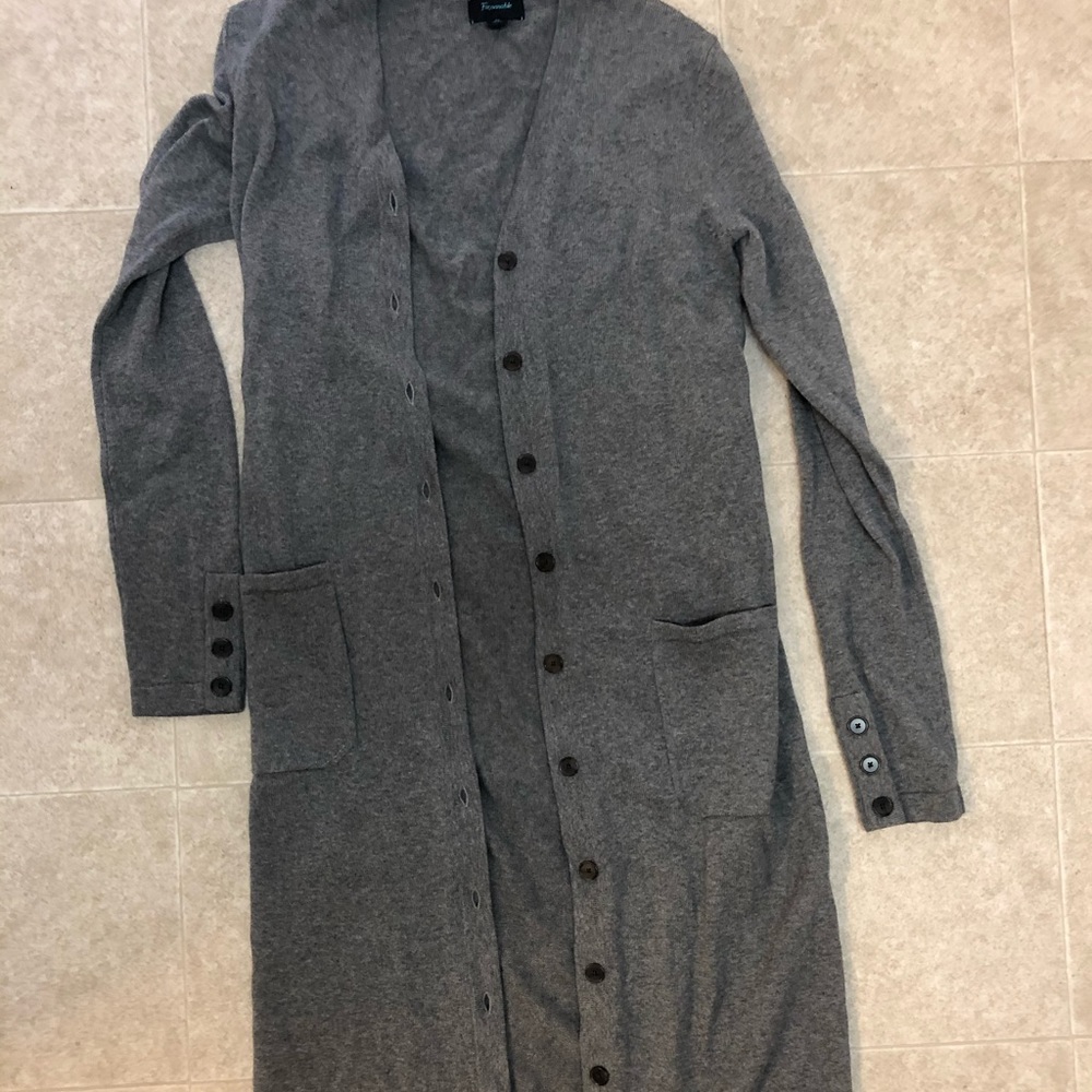 Long grey cardigan